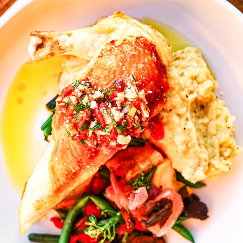 Overhead picture of food