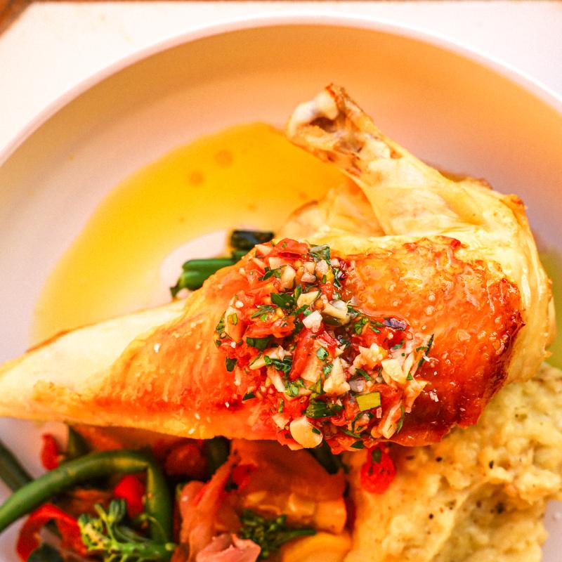 Overhead picture of food